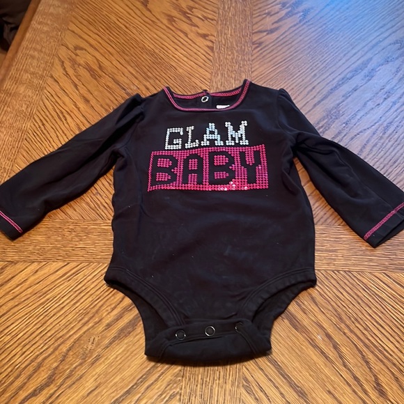 Glam Baby sequin Black long sleeve and zip ankle pants 2piece Track 12 months - Picture 3 of 8